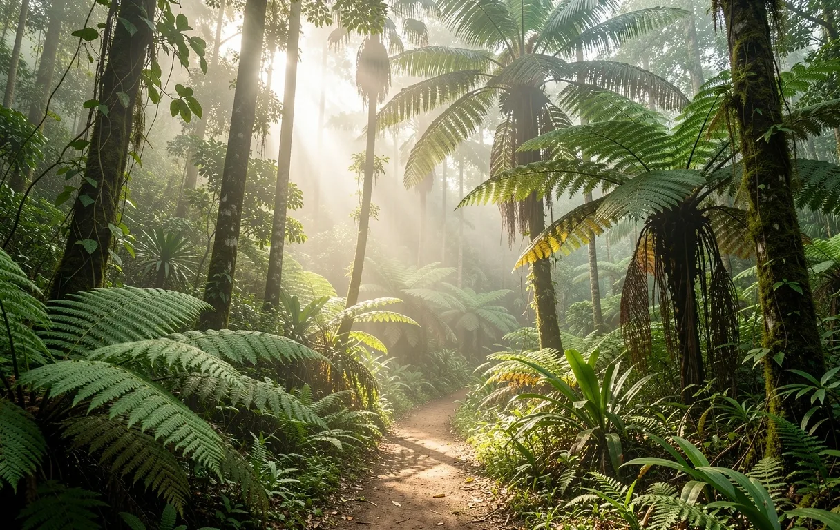 Sendero natural en bosque tropical